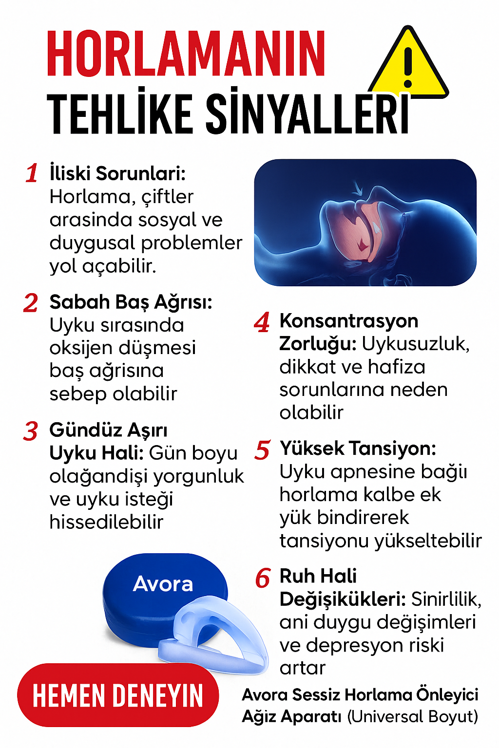 Avora – Horlama Önleyici (Tek Beden Herkese Uyumlu)